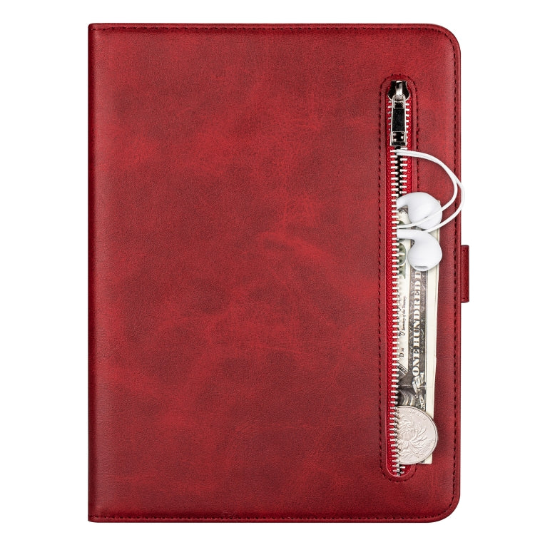 For iPad 1 / 2 / 3 / 4 Tablet Fashion Calf Texture Zipper Horizontal Flip Leather Case with Stand & Card Slots & Wallet & Wake-up / Sleep Function