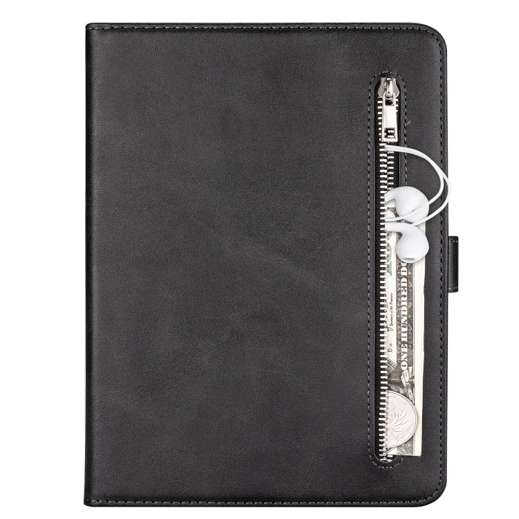 For iPad 1 / 2 / 3 / 4 Tablet Fashion Calf Texture Zipper Horizontal Flip Leather Case with Stand & Card Slots & Wallet & Wake-up / Sleep Function