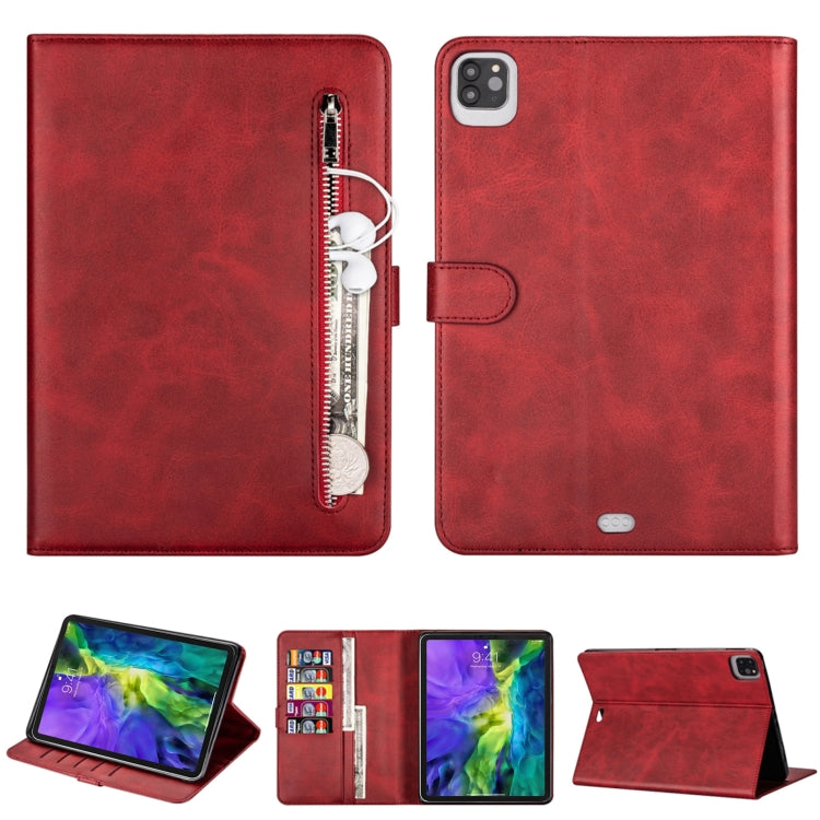 For iPad Pro 11(2020) / Pro 11(2018) Tablet Fashion Calf Texture Zipper Horizontal Flip Leather Tablet Case with Stand & Card Slots & Wallet & Wake-up / Sleep Function