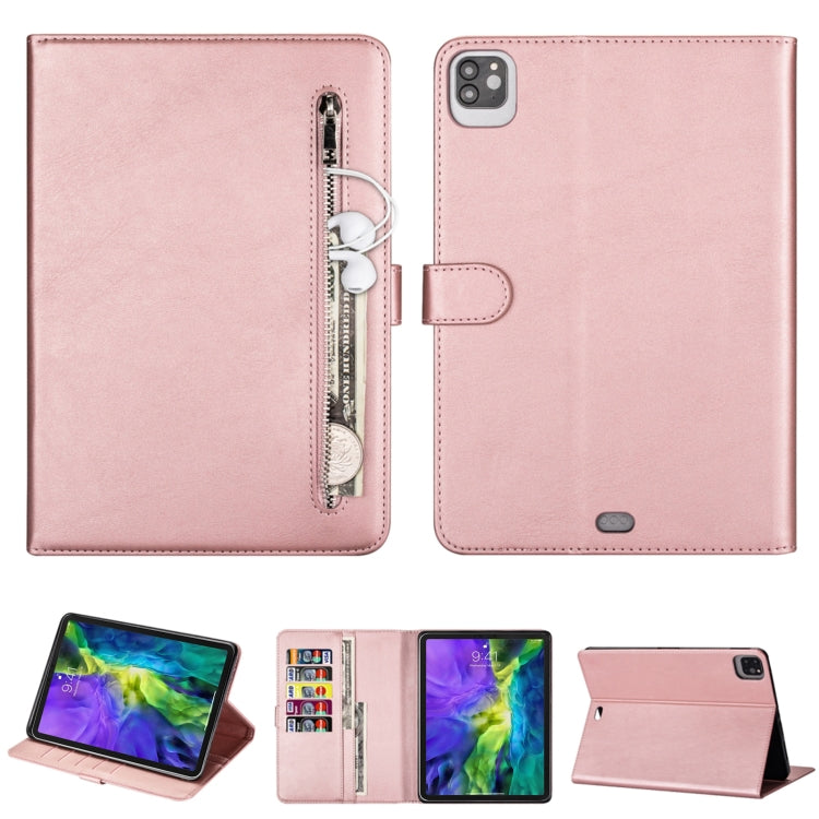 For iPad Pro 11(2020) / Pro 11(2018) Tablet Fashion Calf Texture Zipper Horizontal Flip Leather Tablet Case with Stand & Card Slots & Wallet & Wake-up / Sleep Function