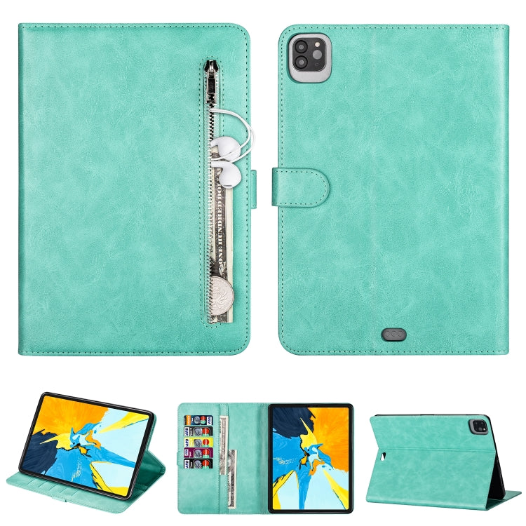 For iPad Pro 12.9(2020) / Pro 12.9(2018) Tablet Fashion Calf Texture Zipper Horizontal Flip Leather Tablet Case with Stand & Card Slots & Wallet & Wake-up / Sleep Function