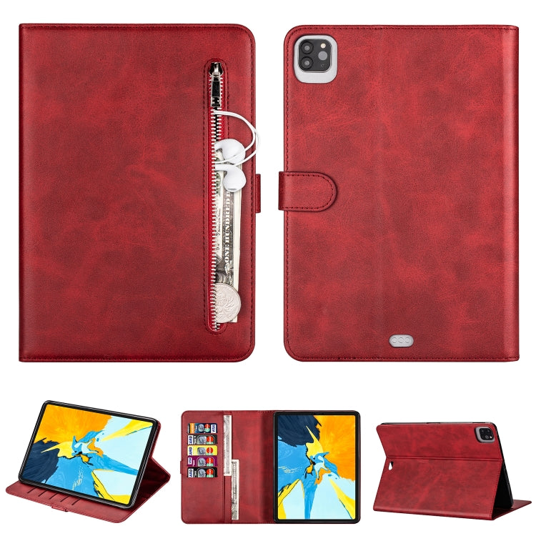 For iPad Pro 12.9(2020) / Pro 12.9(2018) Tablet Fashion Calf Texture Zipper Horizontal Flip Leather Tablet Case with Stand & Card Slots & Wallet & Wake-up / Sleep Function