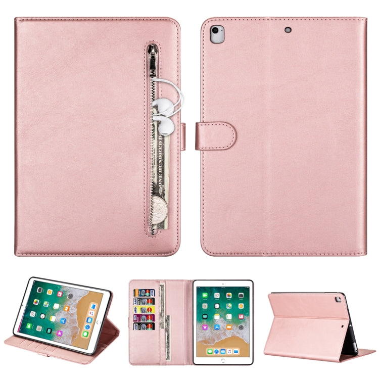 For iPad 9.7 inch Universal Tablet Fashion Calf Texture Zipper Horizontal Flip Leather Case with Stand & Card Slots & Wallet & Wake-up / Sleep Function