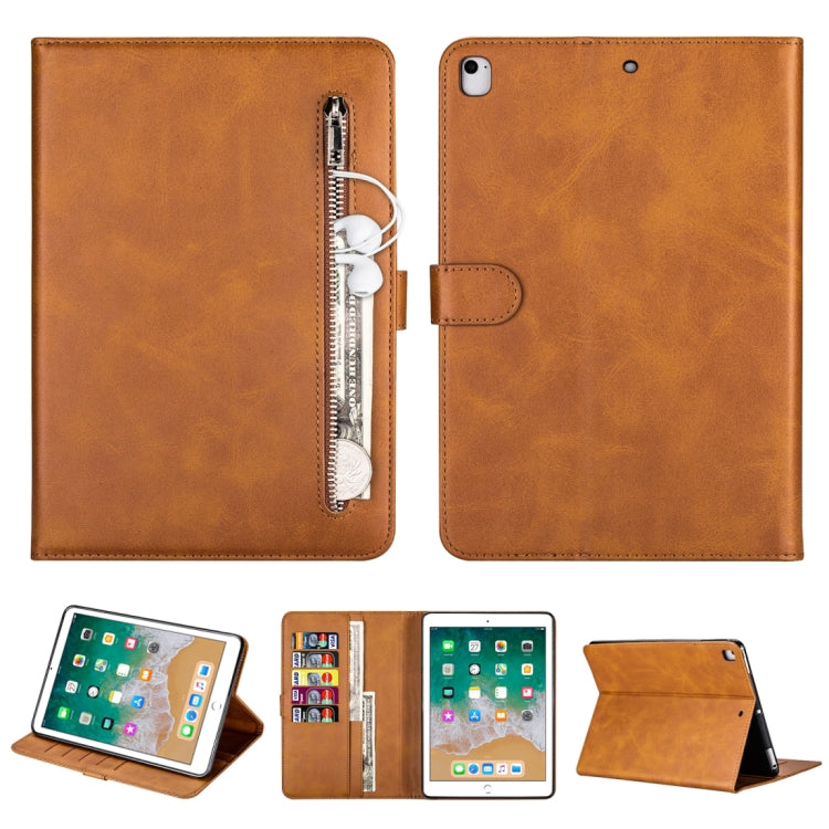 For iPad 9.7 inch Universal Tablet Fashion Calf Texture Zipper Horizontal Flip Leather Case with Stand & Card Slots & Wallet & Wake-up / Sleep Function