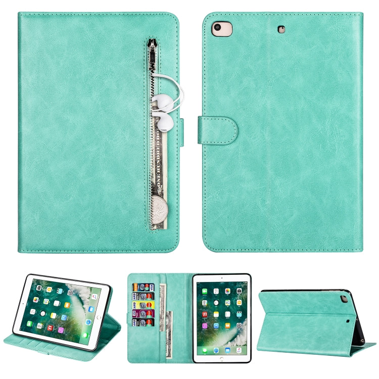 For iPad Mini 1 / 2 / 3 / 4 / 5 Tablet Fashion Calf Texture Zipper Horizontal Flip Leather Case with Stand & Card Slots & Wallet & Wake-up / Sleep Function