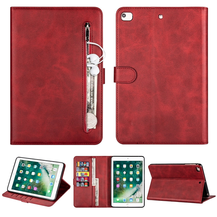 For iPad Mini 1 / 2 / 3 / 4 / 5 Tablet Fashion Calf Texture Zipper Horizontal Flip Leather Case with Stand & Card Slots & Wallet & Wake-up / Sleep Function