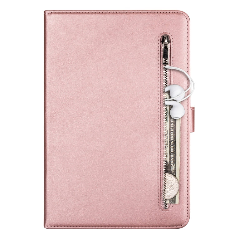 For iPad Mini 1 / 2 / 3 / 4 / 5 Tablet Fashion Calf Texture Zipper Horizontal Flip Leather Case with Stand & Card Slots & Wallet & Wake-up / Sleep Function