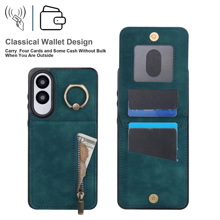 For Samsung Galaxy S25 Edge 5G Retro Ring and Zipper RFID Card Slot Phone Case
