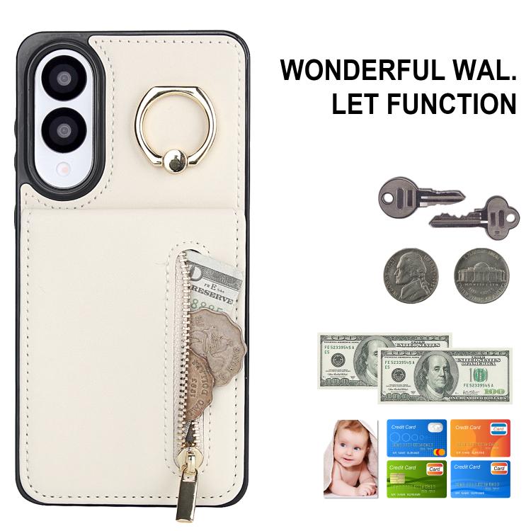 For Samsung Galaxy S25 Edge 5G Retro Ring and Zipper RFID Card Slot Phone Case