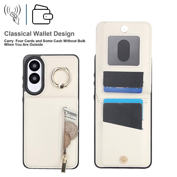 For Samsung Galaxy S25 Edge 5G Retro Ring and Zipper RFID Card Slot Phone Case