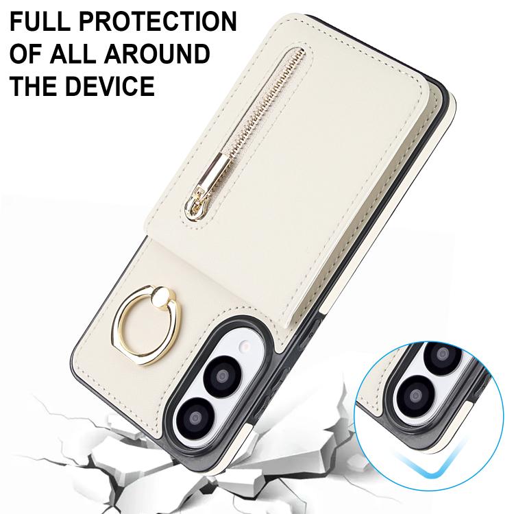 For Samsung Galaxy S25 Edge 5G Retro Ring and Zipper RFID Card Slot Phone Case