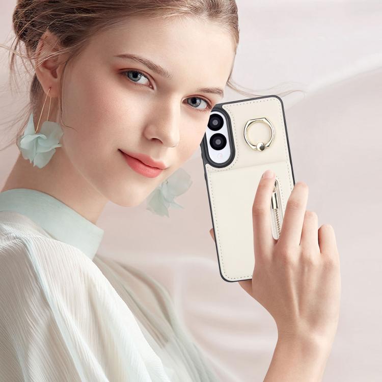 For Samsung Galaxy S25 Edge 5G Retro Ring and Zipper RFID Card Slot Phone Case