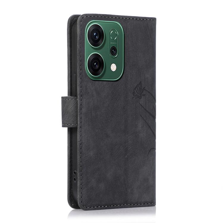 For OPPO Reno14 Global Orchid Butterfly Embossed Leather Phone Case