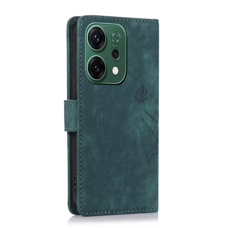 For OPPO Reno14 Global Orchid Butterfly Embossed Leather Phone Case