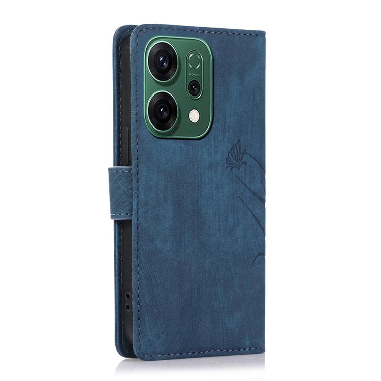 For OPPO Reno14 Global Orchid Butterfly Embossed Leather Phone Case