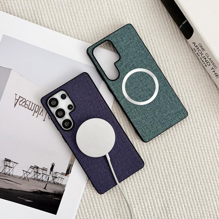 For Samsung Galaxy S25 Ultra 5G CD Magsafe Magnetic Cloth Texture Phone Case