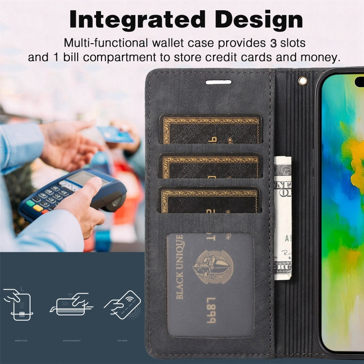For iPhone 16 Pro Max Orchid Butterfly Embossed Leather Phone Case