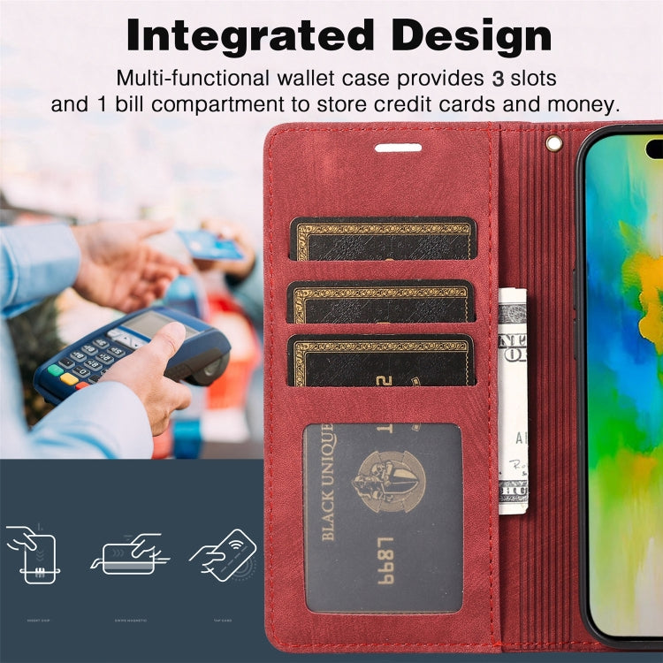 For iPhone 16 Pro Max Orchid Butterfly Embossed Leather Phone Case