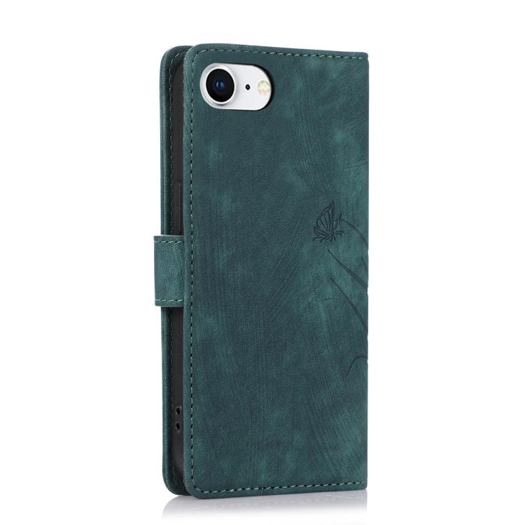 For iPhone 17e / 16e Orchid Butterfly Embossed Leather Phone Case