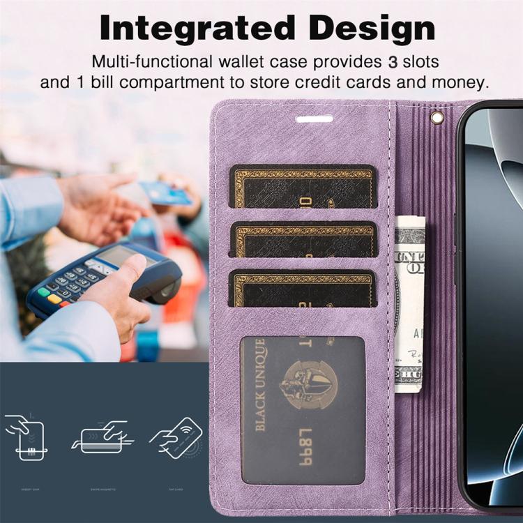 For iPhone 17 Pro Orchid Butterfly Embossed Leather Phone Case