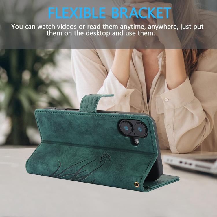 For iPhone 17 Orchid Butterfly Embossed Leather Phone Case