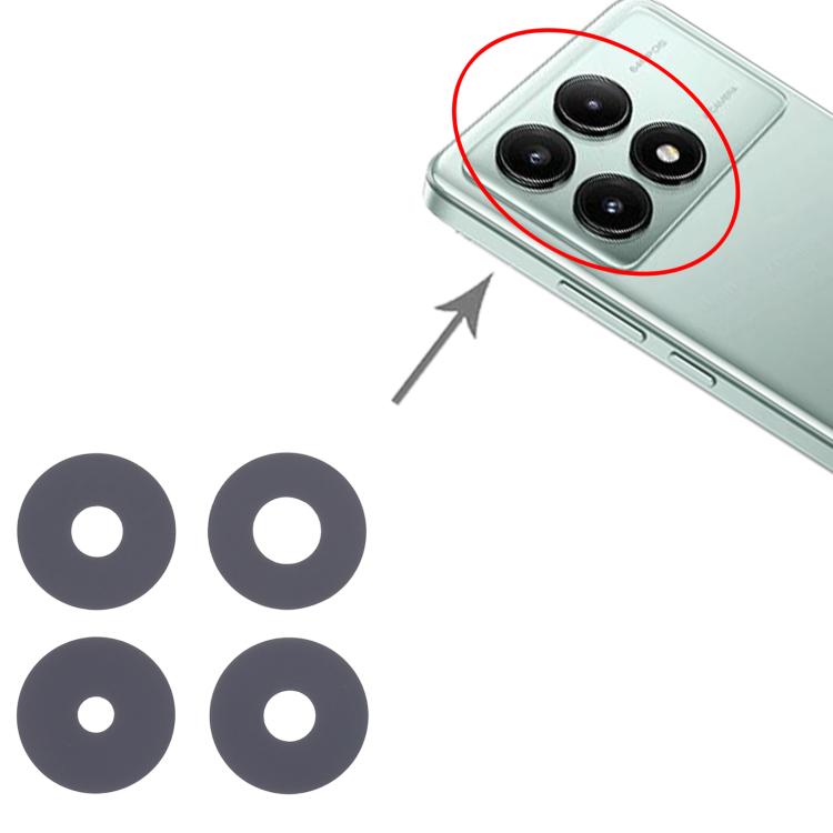For Xiaomi Redmi K70E 10pcs Back Camera Lens