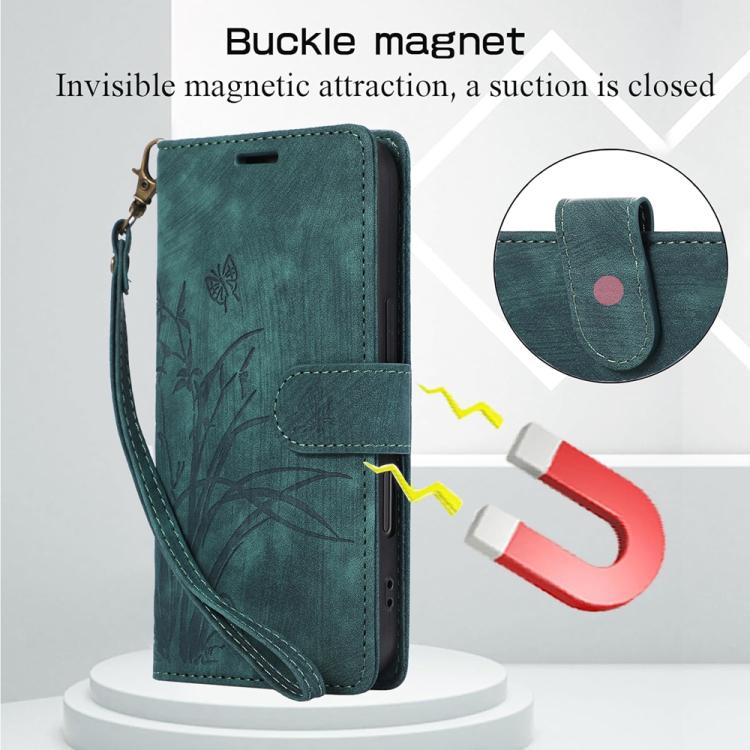 For Google Pixel 9 Pro XL / 10 Pro XL Orchid Butterfly Embossed Leather Phone Case