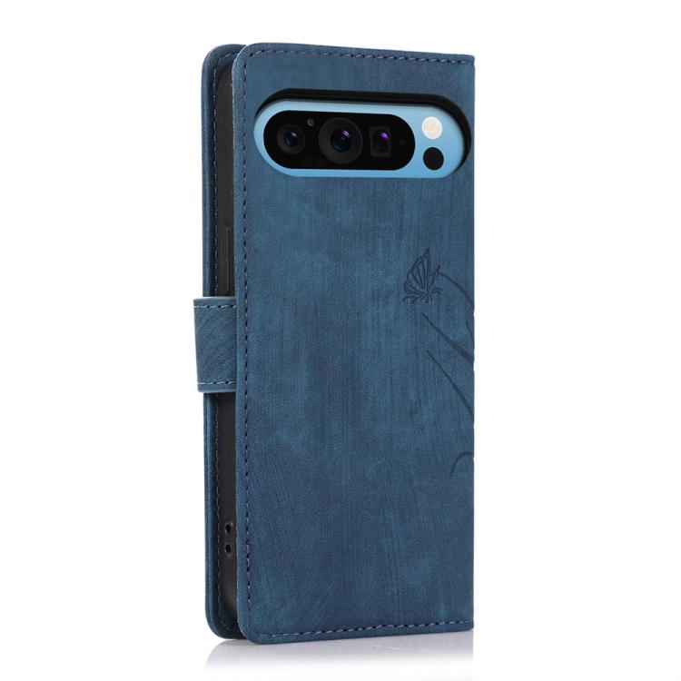 For Google Pixel 9 Pro XL / 10 Pro XL Orchid Butterfly Embossed Leather Phone Case