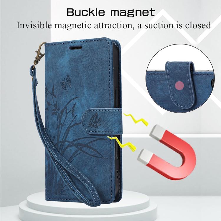 For Google Pixel 9 Pro XL / 10 Pro XL Orchid Butterfly Embossed Leather Phone Case