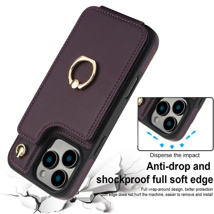 For iPhone 16 Pro Max YM005 Skin Feel Card Bag Phone Case with Long Lanyard