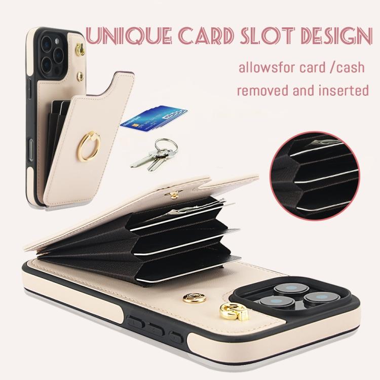 For iPhone 16 Pro Max YM005 Skin Feel Card Bag Phone Case with Long Lanyard