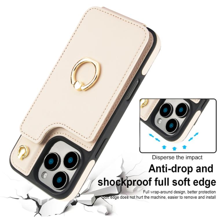For iPhone 16 Pro Max YM005 Skin Feel Card Bag Phone Case with Long Lanyard