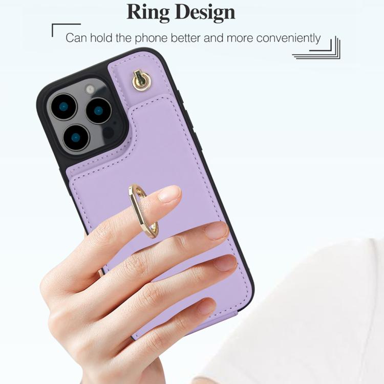 For iPhone 16 Pro Max YM005 Skin Feel Card Bag Phone Case with Long Lanyard