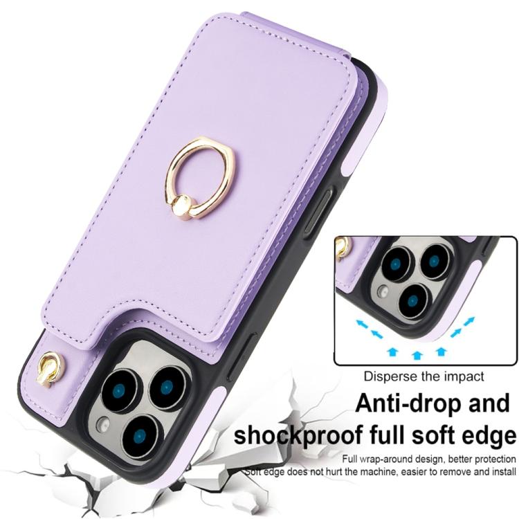 For iPhone 16 Pro Max YM005 Skin Feel Card Bag Phone Case with Long Lanyard