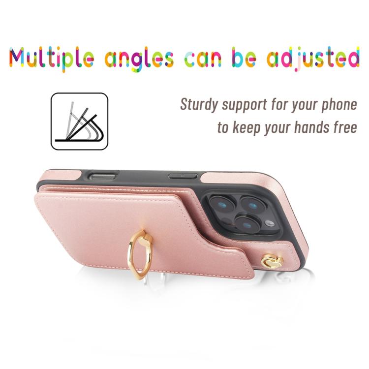 For iPhone 16 Pro Max YM005 Skin Feel Card Bag Phone Case with Long Lanyard