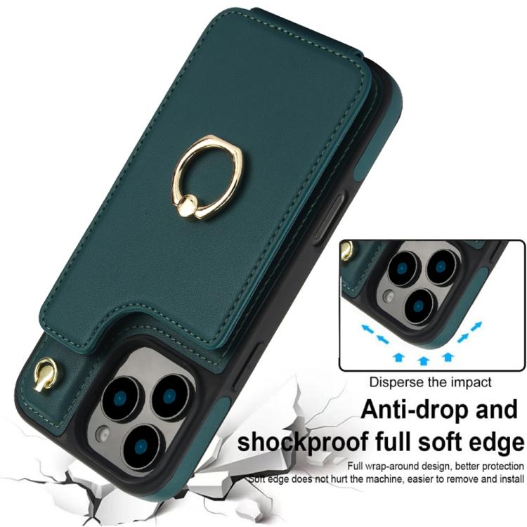For iPhone 16 Pro Max YM005 Skin Feel Card Bag Phone Case with Long Lanyard