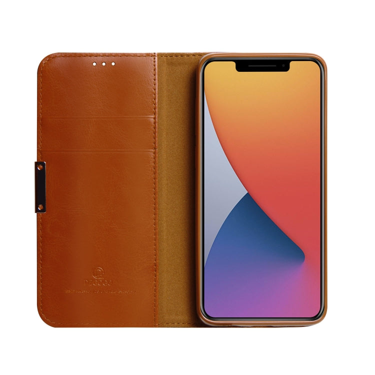 For iPhone 12 mini DZGOGO ROYALE II Series Magnetic Horizontal Flip Leather Case with Card Slots & Holder