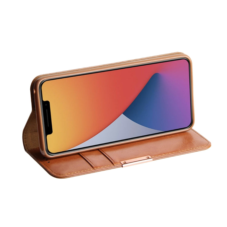 For iPhone 12 mini DZGOGO ROYALE II Series Magnetic Horizontal Flip Leather Case with Card Slots & Holder