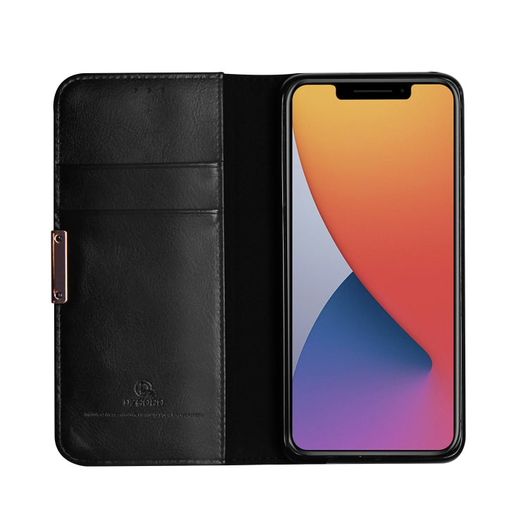 For iPhone 12 mini DZGOGO ROYALE II Series Magnetic Horizontal Flip Leather Case with Card Slots & Holder