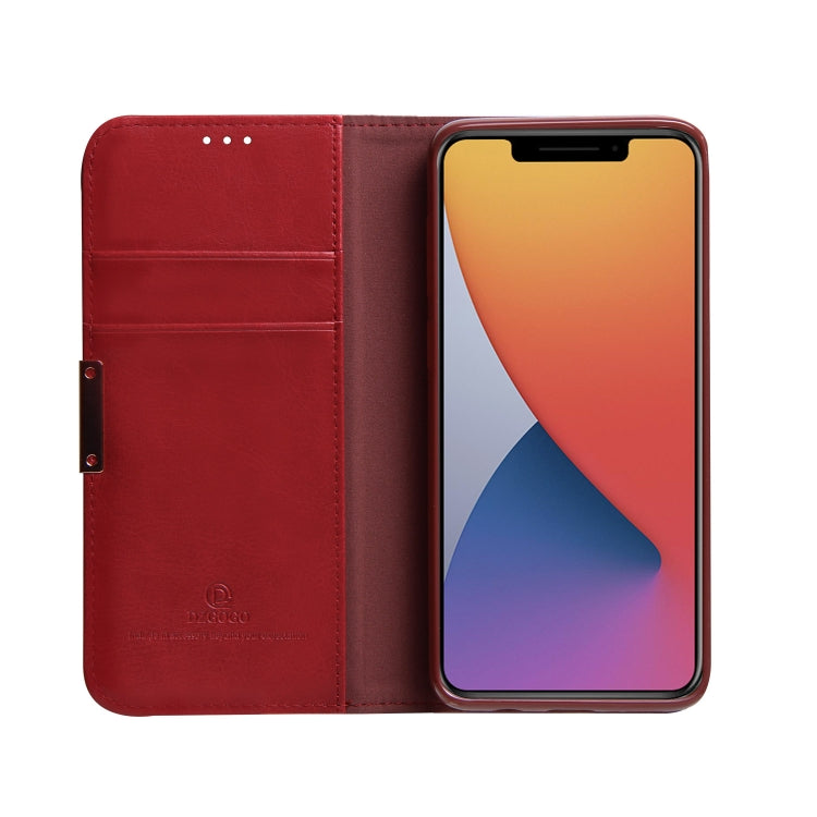 For iPhone 12 mini DZGOGO ROYALE II Series Magnetic Horizontal Flip Leather Case with Card Slots & Holder