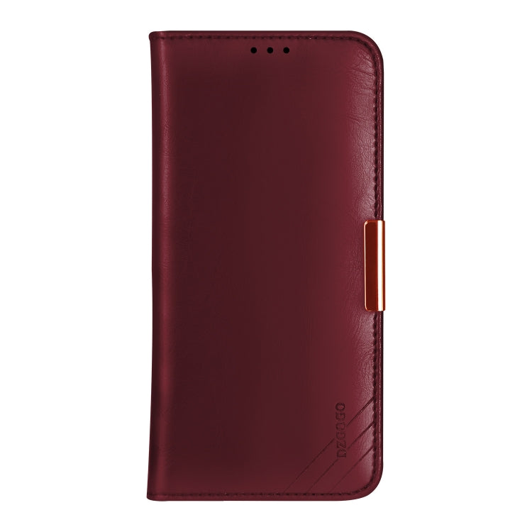 For iPhone 12 Pro Max DZGOGO ROYALE II Series Magnetic Horizontal Flip Leather Case with Card Slots & Holder(Red)