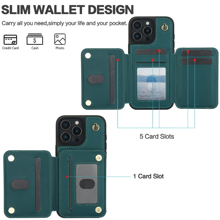 For iPhone 16 Pro Max YM006 Skin Feel Zipper Card Bag Phone Case with Dual Lanyard