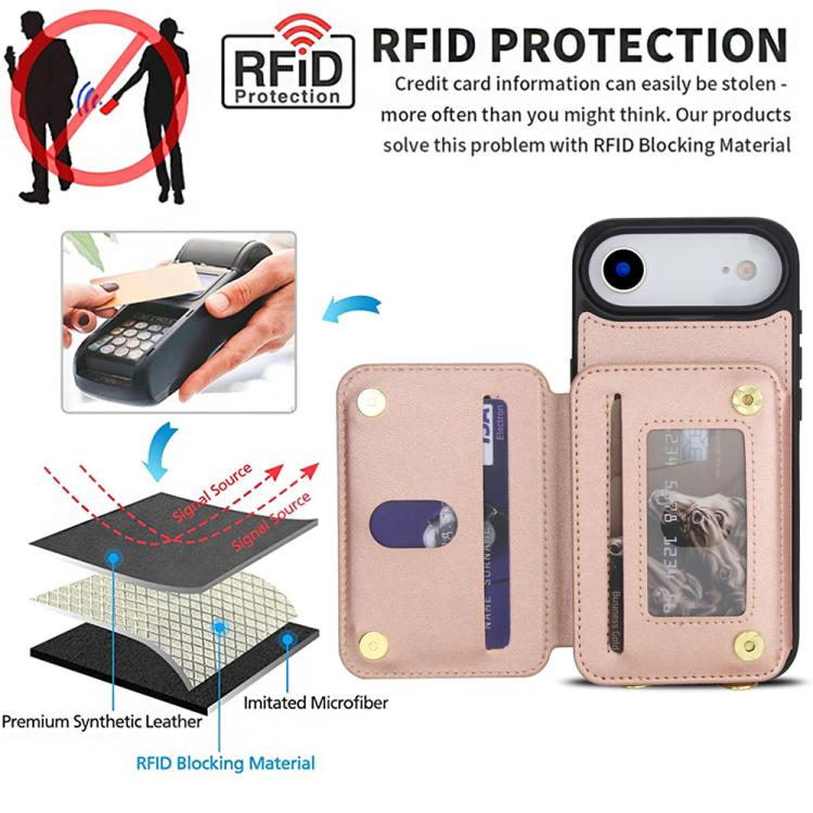 For iPhone Air YM006 Skin Feel Zipper Card Bag Phone Case with Dual Lanyard