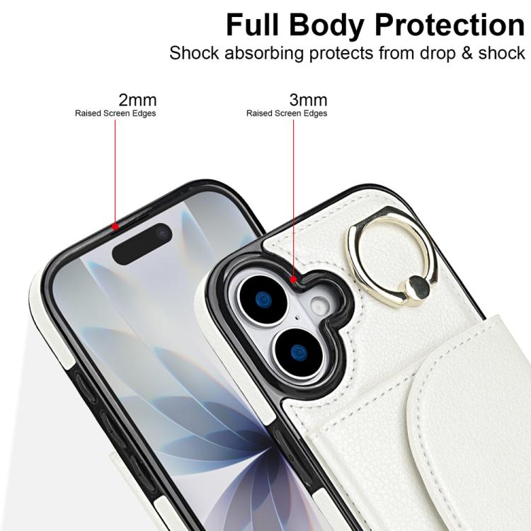 For iPhone 17 Ring Holder Card Bag Skin Feel Phone Case