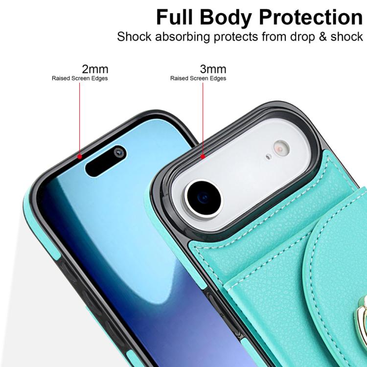 For iPhone Air Ring Holder Card Bag Skin Feel Phone Case