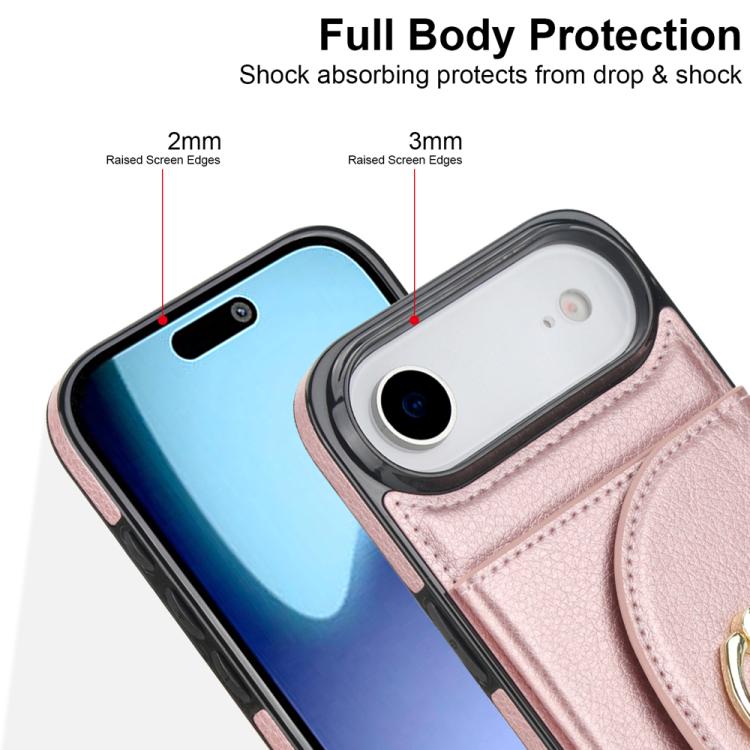 For iPhone Air Ring Holder Card Bag Skin Feel Phone Case