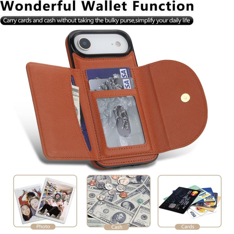 For iPhone Air Ring Holder Card Bag Skin Feel Phone Case