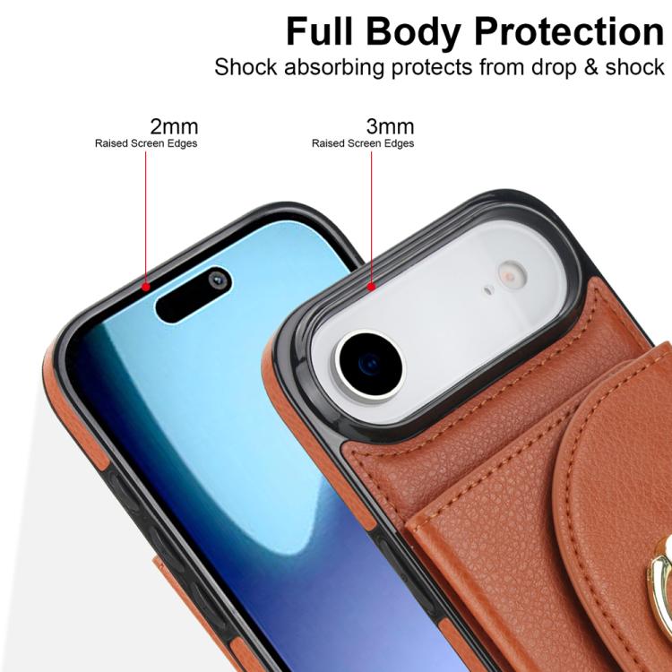 For iPhone Air Ring Holder Card Bag Skin Feel Phone Case