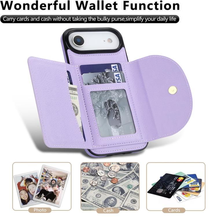 For iPhone Air Ring Holder Card Bag Skin Feel Phone Case