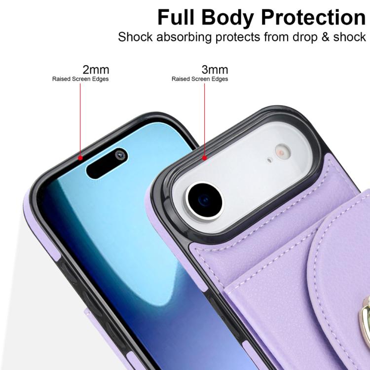 For iPhone Air Ring Holder Card Bag Skin Feel Phone Case